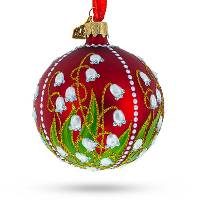 1898 Lilies of the Valley Royal Glass Ball Christmas Ornament 3.25 Inches