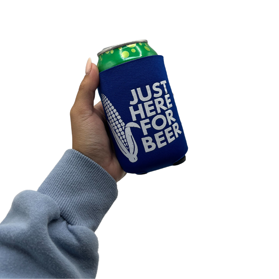 Just Here For Beer Printed Can Koozie | Blooms Designs