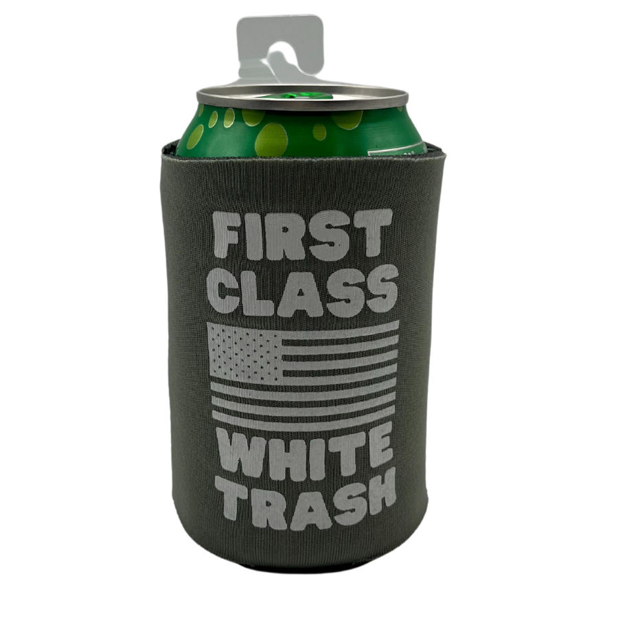 First Class White Trash Printed Can Koozie | Blooms Designs