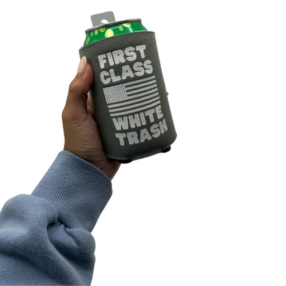 First Class White Trash Printed Can Koozie | Blooms Designs