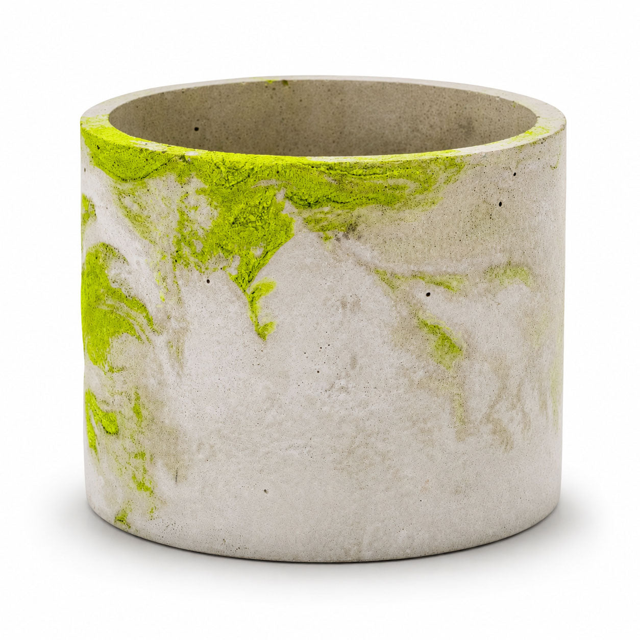 Lime & Gray Concrete Flower Pot | 6" x 4.75" x 4.75" | Color Crete Creations