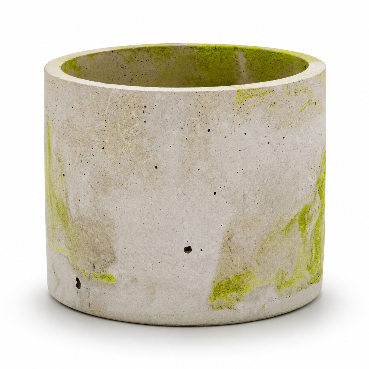 Lime & Gray Concrete Flower Pot | 6" x 4.75" x 4.75" | Color Crete Creations