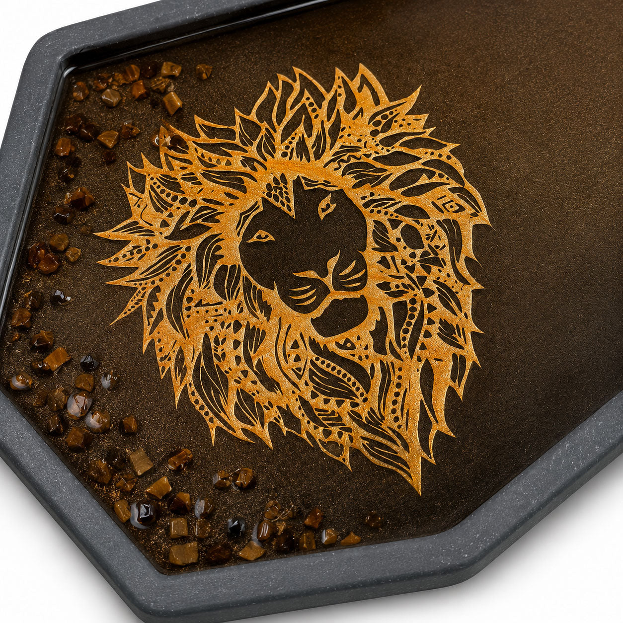 Concrete & Resin Decorative Lion Tray | 9" x 6.75" | Color Crete Creations