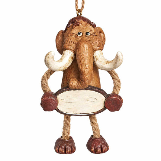 Wooly Mammoth With Sign Ornament | Bert Anderson Collection