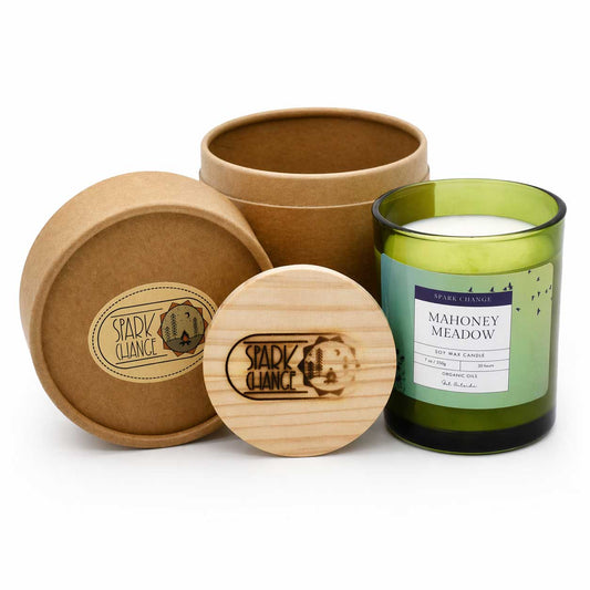 Mahoney Meadow Soy Wax Candle | 7 oz | Spark Change