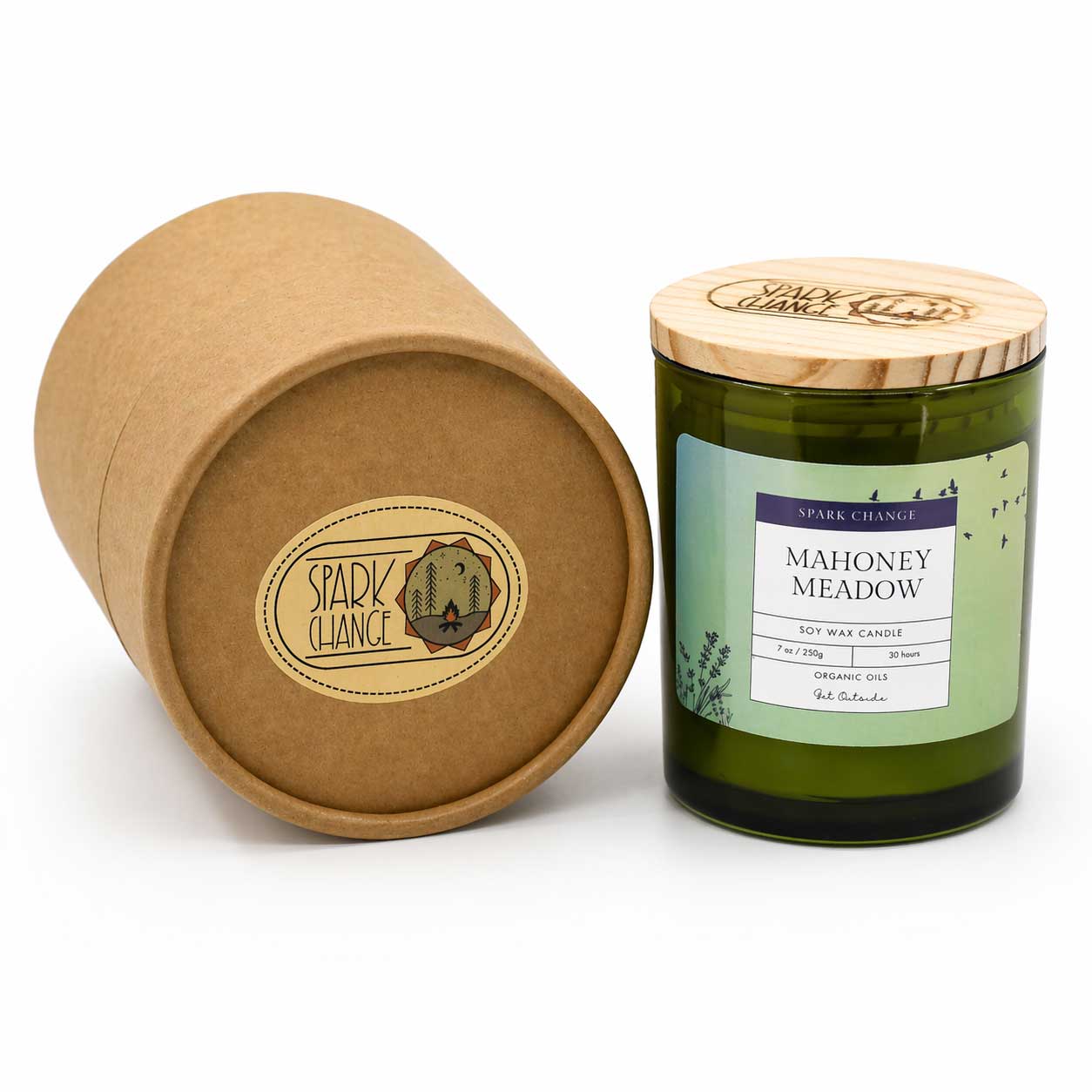 Mahoney Meadow Soy Wax Candle | 7 oz | Spark Change