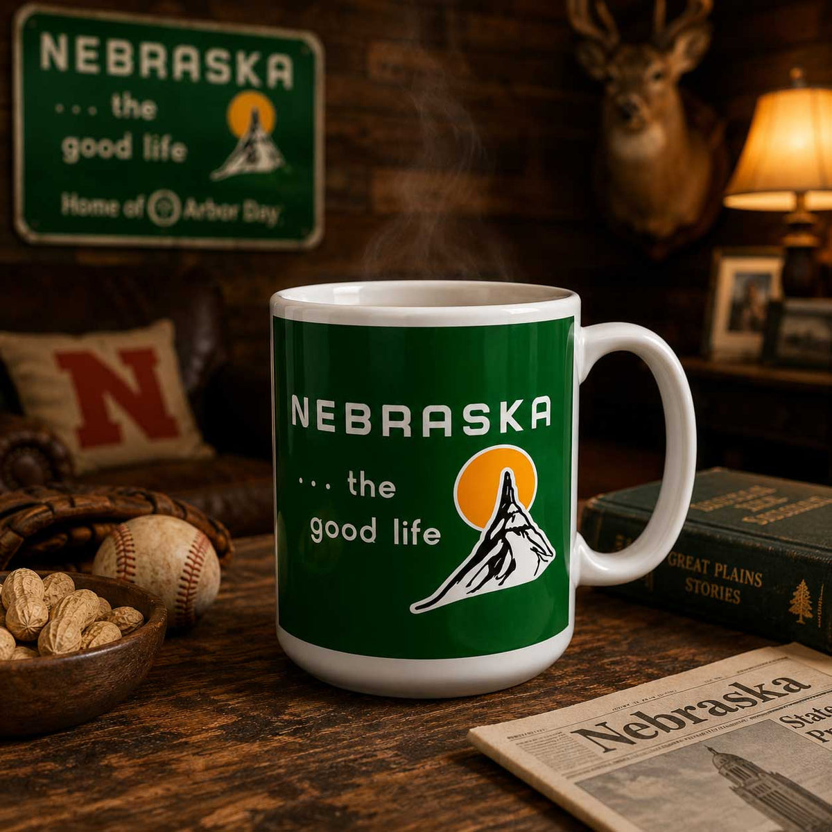 Nebraska The Good Life Mug | 15 oz | Chimney Rock | Nebraska State Historical Society