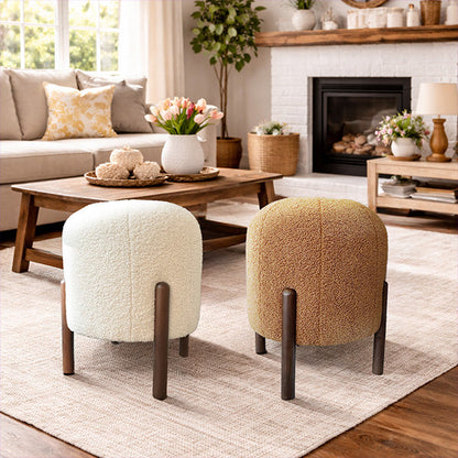 Steal #7: Plush Boucle Drum Ottoman, Choose Your Color