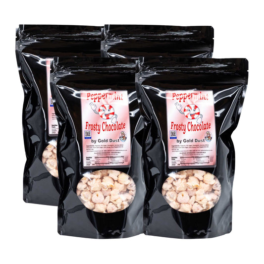 IN-STORE PICKUP ONLY | Peppermint White Chocolate Covered Kettle Corn | Pack of 4 | 5 oz | Non-GMO | Shipping Included | Gold Dust Kettle Corn