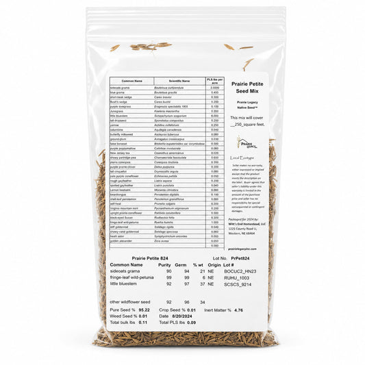 Prairie Petite Native Nebraska Seed Mix | 1.76 oz | Prairie Legacy Inc.