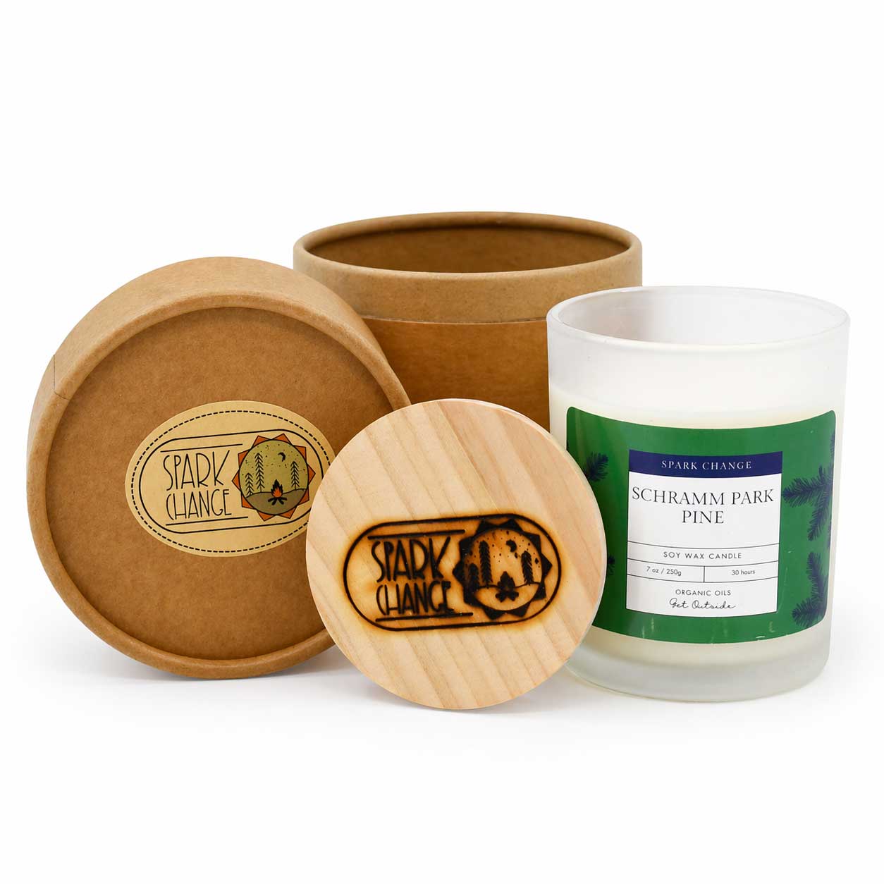 Schramm Park Pine Soy Wax Candle | 7 oz | Spark Change