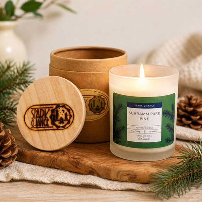 Schramm Park Pine Soy Wax Candle | 7 oz | Spark Change