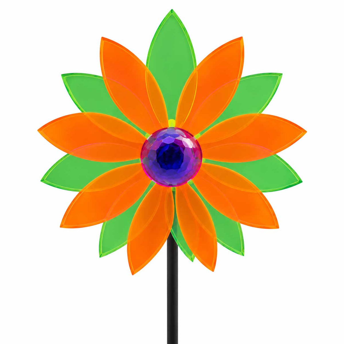 Flower Pinwheel Yard Decor | Multiple Colors | Glowing Creation Red & Green