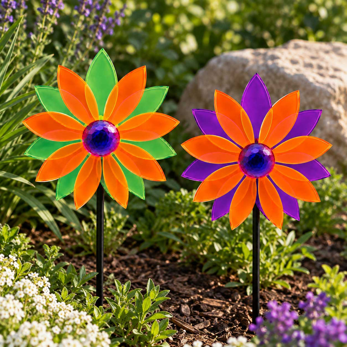 Flower Pinwheel Yard Decor | Multiple Colors | Glowing Creation