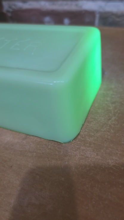 Vintage Uranium Jadeite Jeannette Butter Cover Only AS IS Chips vug66