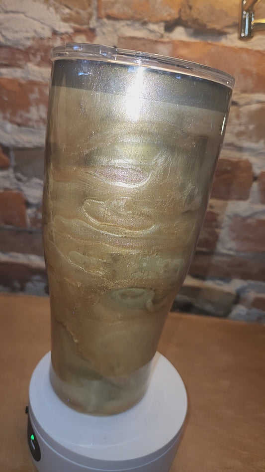32 oz Stainless Steel Insulated Tumbler with Tumbler Lid and Ring to hold Coffee Cup from Coffee Shop AS IS CLEARANCE ct7