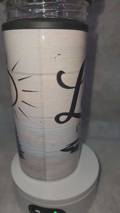 20 Oz Tumbler And Can Cooler Lake Life Cuz Beaches Be Salty 17ll