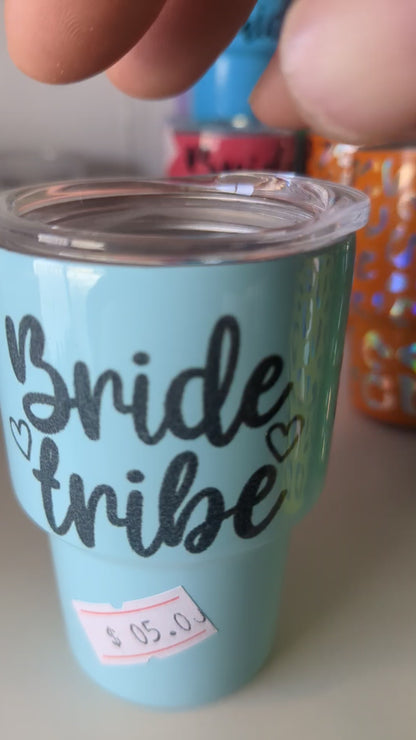Shot Glass 3 oz Stainless Steel or Mini Tumbler for Dolls Cornflower blue bridesmaid AS IS CLEARANCE