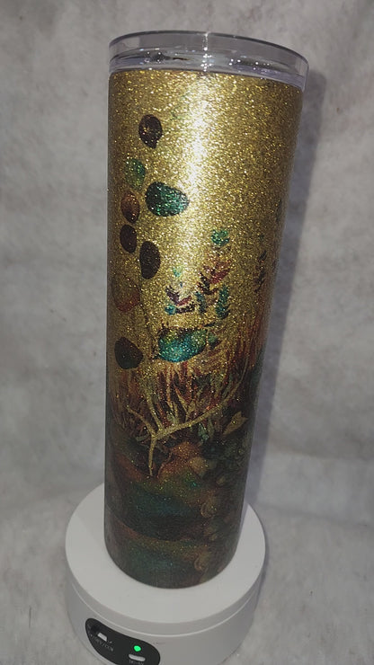 30 Oz Insulated Stainless Steel Glitter Tumbler Succulents 30su