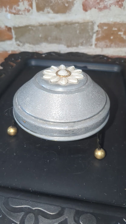 Antique Music Metal Powder Box On stand mb89