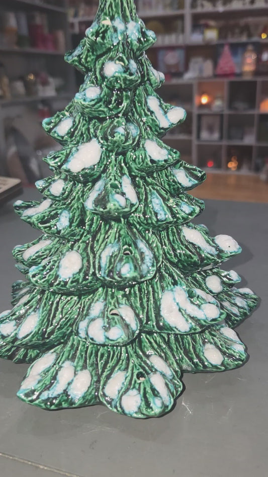 Vintage Nowell Mold Ceramic Christmas Tree 8”  1977 or 1987 vt2