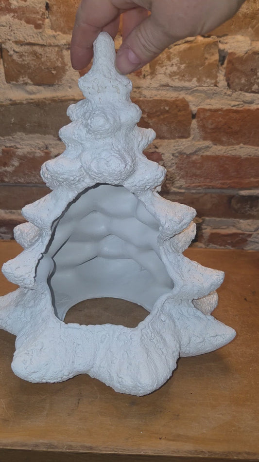 Vintage Rare Ceramic White Textured Christmas Tree 10 1/2"