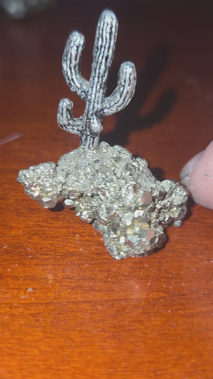 Vintage Pyrite Fool’s Gold with Cactus Tourist Souvenir