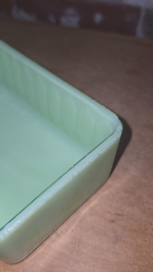 Vintage Uranium Jadeite Jeannette Butter Cover Only AS IS Chips vug66