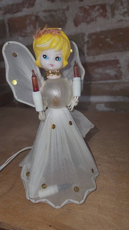 Vintage Christmas Tree Topper 7" Flashing Angel tt09