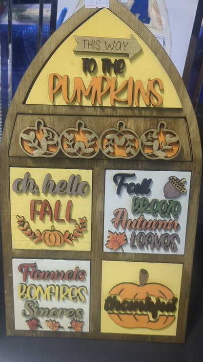 Fall Thankgiving Insert Kit Insert for Interchangeable Frame Can Fit Arch, Rectangle, or Square Frame *FRAMES SOLD SEPARATELY*