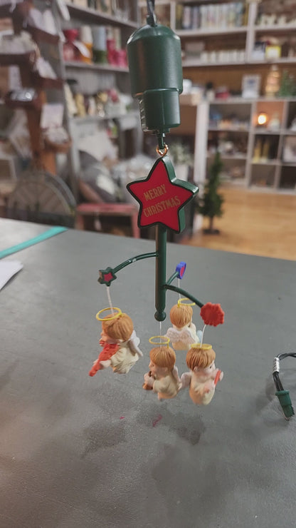 Vintage Noma OrnaMotion Rotating Christmas Ornament Heavenly Angels 1989 No Box
