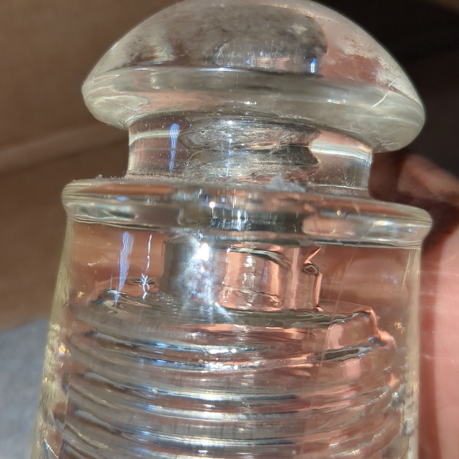 Vintage clear glass Pyrex insulator