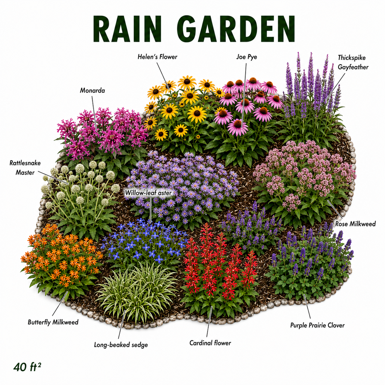 Rain Garden Live Plant Landscape Kit | Prairie Legacy Inc.