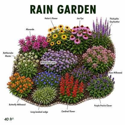Rain Garden Live Plant Landscape Kit | Prairie Legacy Inc.