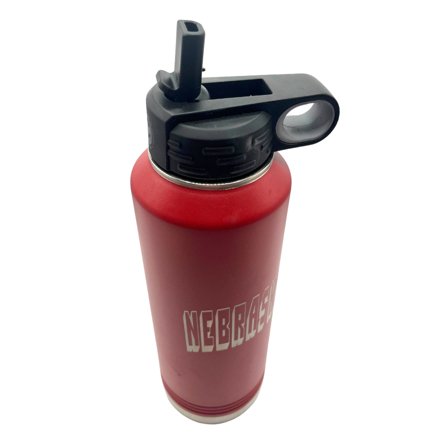 Stainless Steel Nebraska Engraved Water Bottle | 40 oz | Mutliple Colors | RCK Creations & More