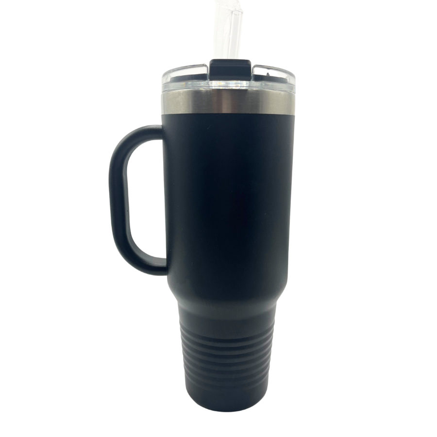 Stainless Steel Nebraska Engraved Tumbler With Handle | 40 oz | Multiple Colors | RCK Creations & More