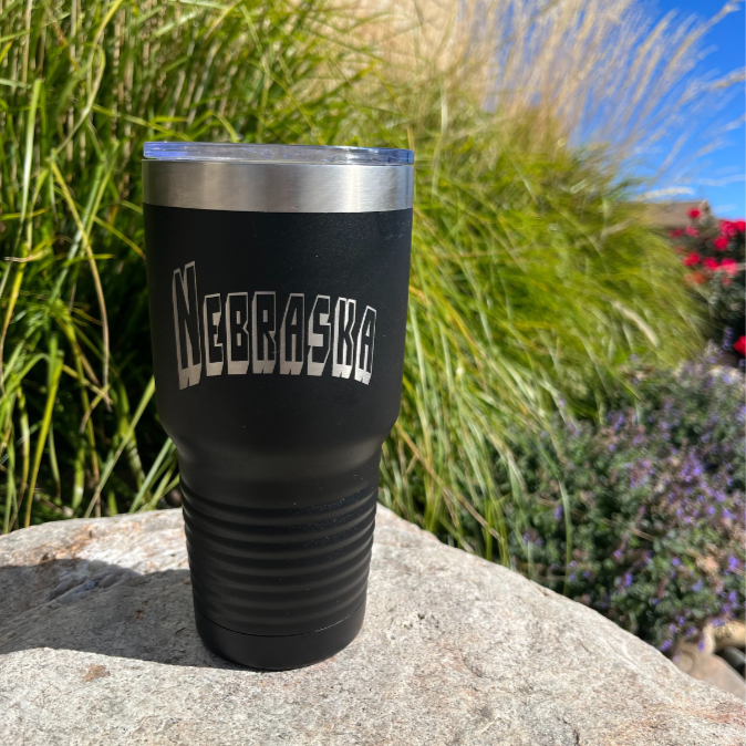 Stainless Nebraska Engraved Steel Tumbler | 30 oz | Multiple Colors | RCK Creations & More