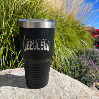 Stainless Nebraska Engraved Steel Tumbler | 30 oz | Multiple Colors | RCK Creations & More