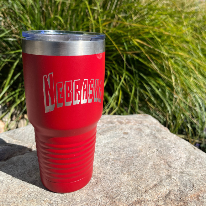 Stainless Nebraska Engraved Steel Tumbler | 30 oz | Multiple Colors | RCK Creations & More