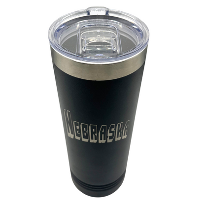Stainless Steel Nebraska Engraved Skinny Tumbler | 22 oz | Multiple Colors | RCK Creations & More