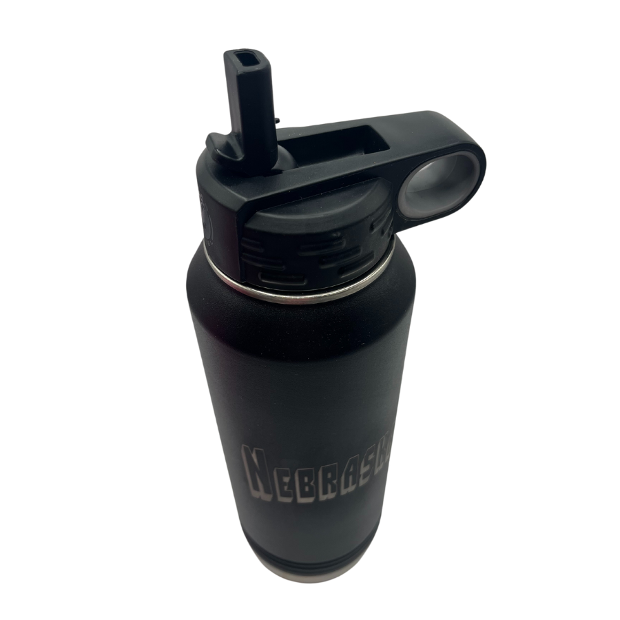Stainless Steel Nebraska Engraved Water Bottle | 32 oz | Multiple Colors | RCK Creations & More