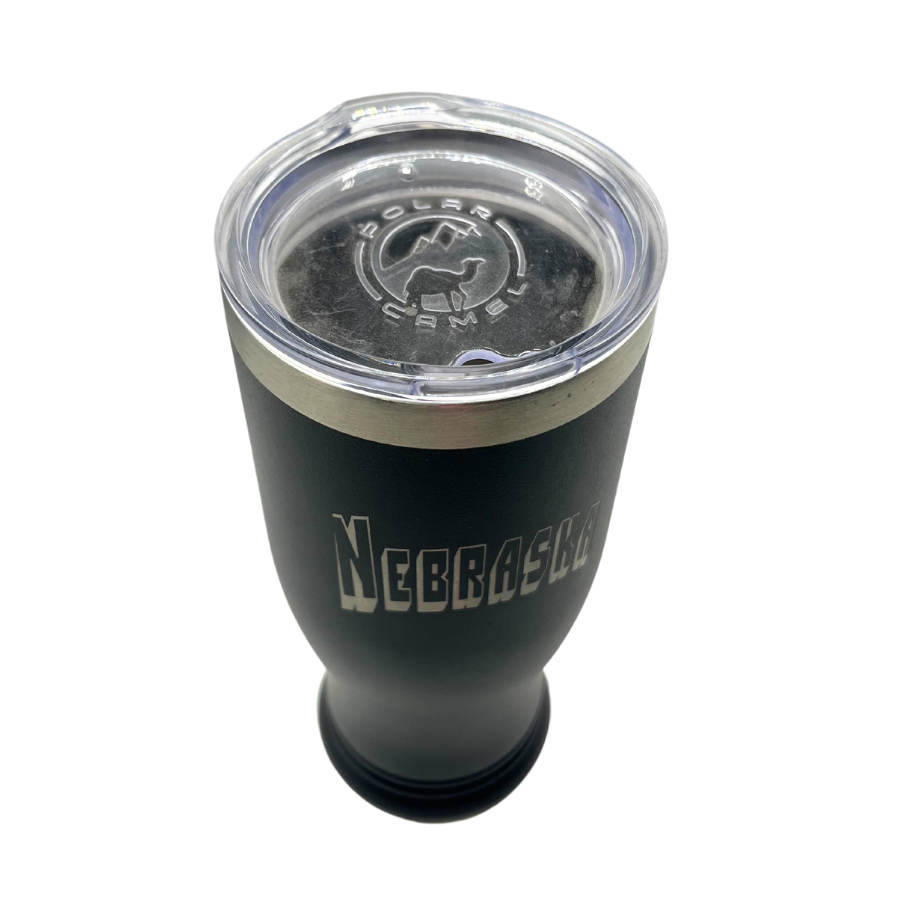 Stainless Steel Nebraska Engraved Pilsner Tumbler | 14 oz | Multiple Colors | RCK Creations & More