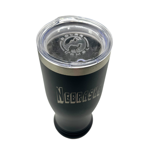Stainless Steel Nebraska Engraved Pilsner Tumbler | 14 oz | Multiple Colors | RCK Creations & More