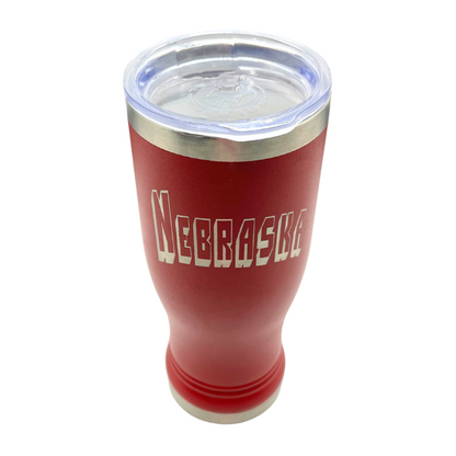 Stainless Steel Nebraska Engraved Pilsner Tumbler | 14 oz | Multiple Colors | RCK Creations & More