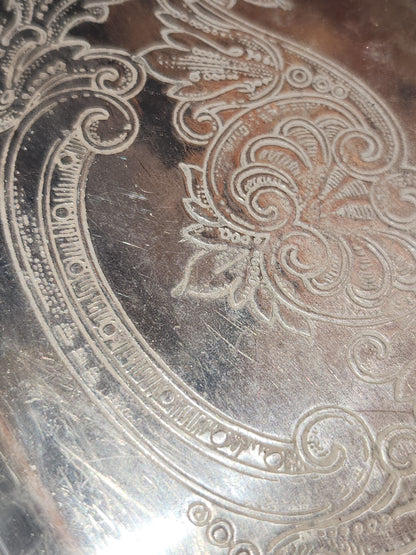 Vintage Serving Tray Leonard Silver Company Silverplated and Footed sp87