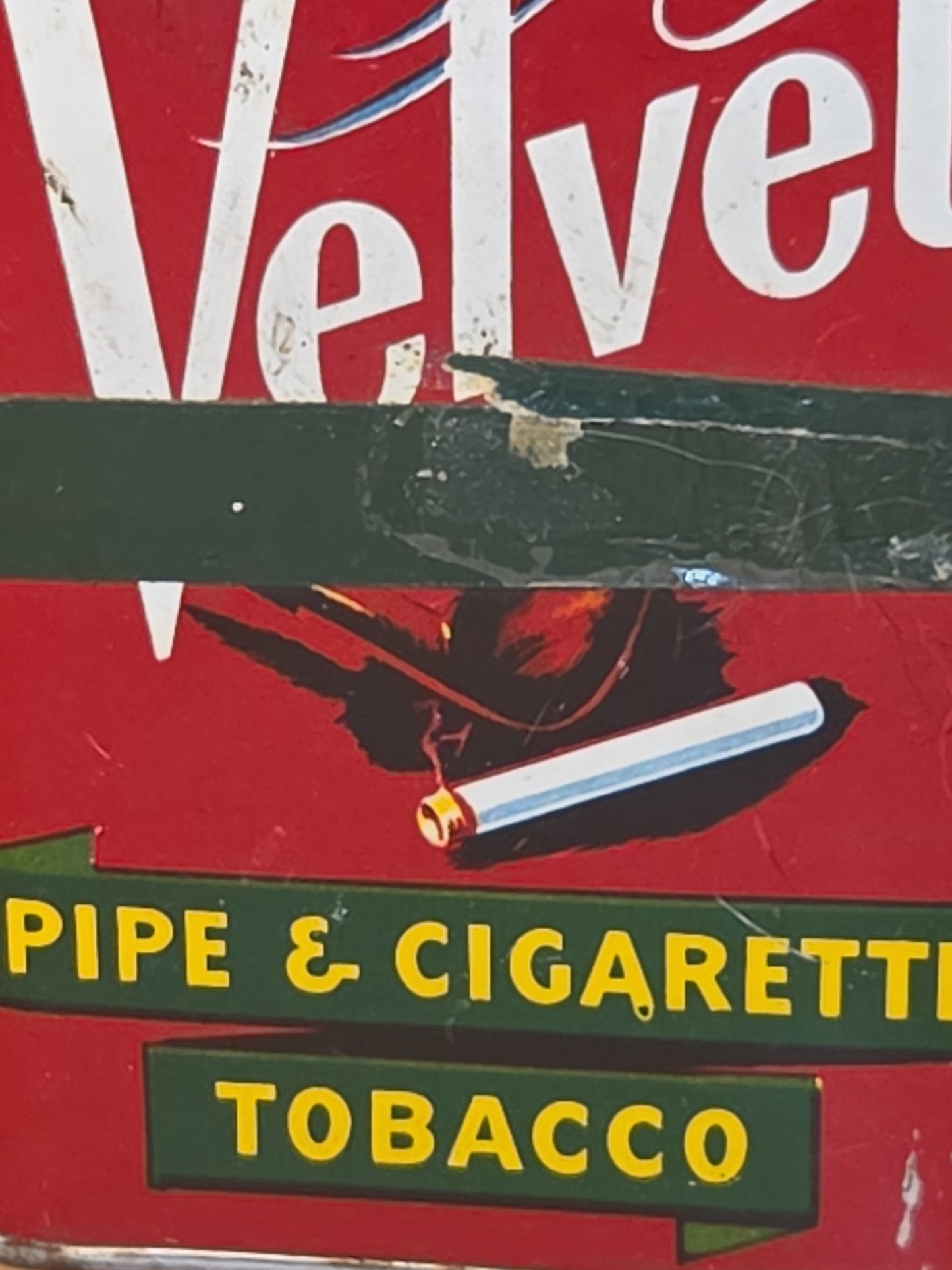 Vintage Tobacco Tin Velvet pipe and cigarette 1 5/8 oz Ligget & Myers AS IS Taped EMPTY tin714