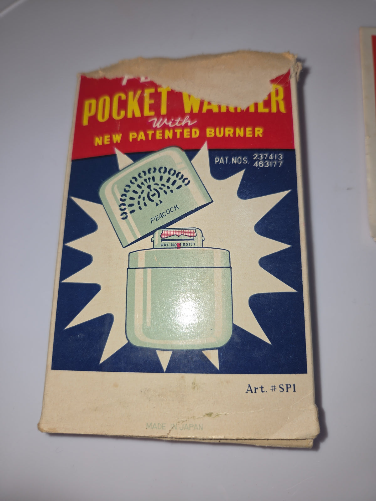 Vintage Peacock Chrome Plated Pocket Hand Warmer Original Box Bag Instructions vhw2