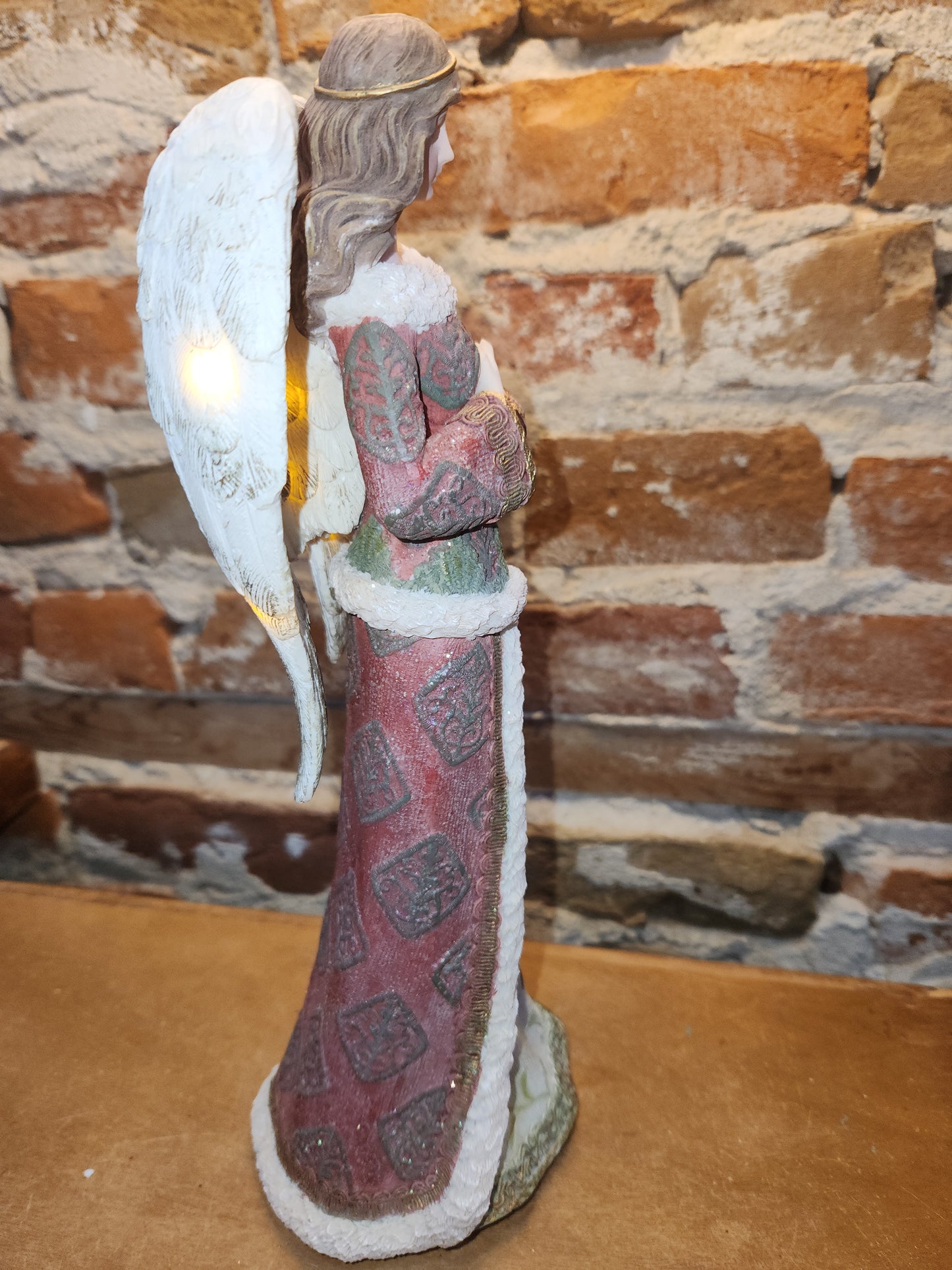 Symphony of Lights Angel Figurine Lights Up And Plays Silent Night an8