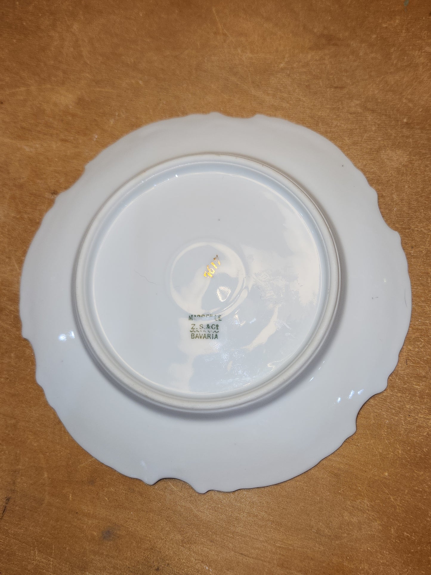 Vintage Marseille Z. C. & Company Bavarian Plate Stamped 7617 Light Burgundy Roses vp9