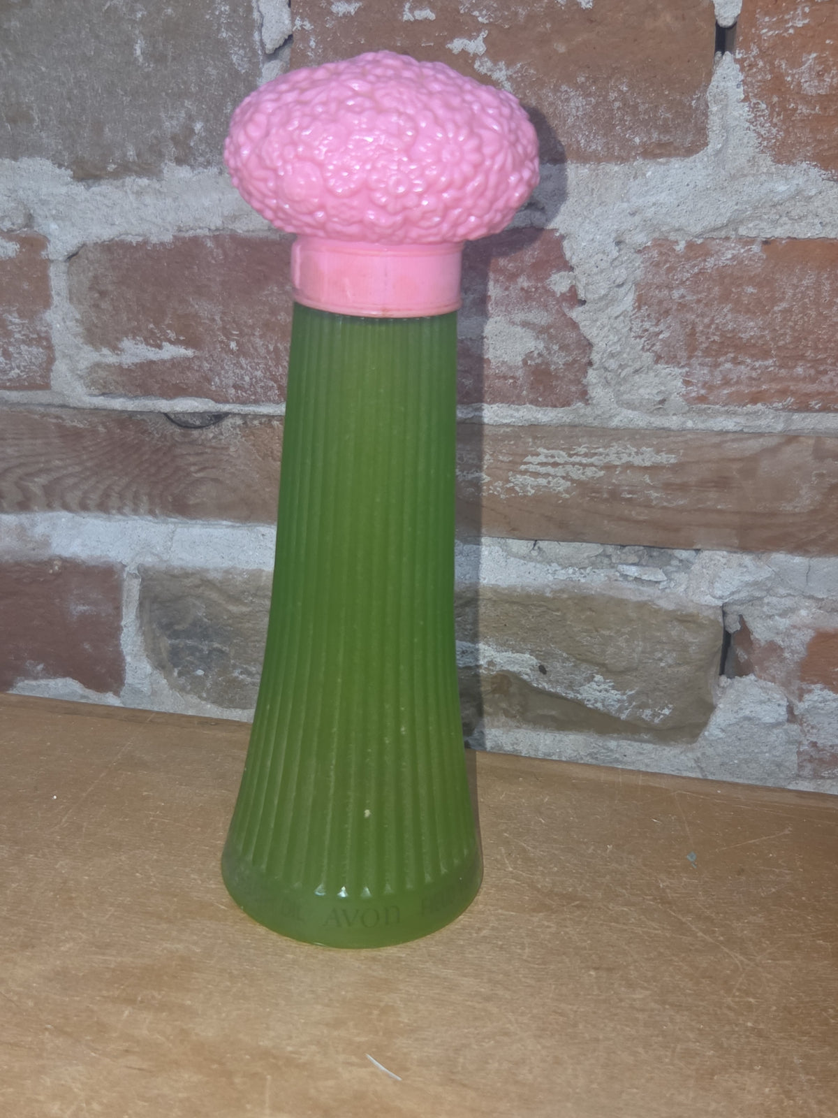 Vintage Avon Foaming Bath Oil Field of Flowers Pink Bouquet Top 6 oz EMPTY No Box va4